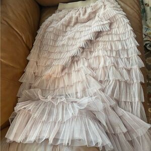 Elegant Pink Layered Skirt